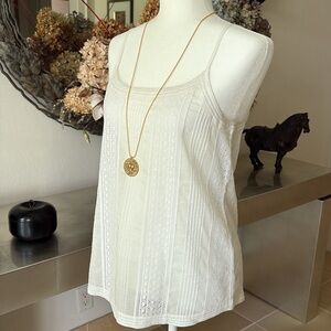 THEORY Elegant Cream/ White Lace Tank Top, 
Sz S/P